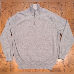 100% Cashmere XXL mock button neck sweater